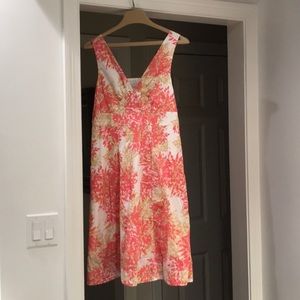 Garnet Hill pink, beige and white dress